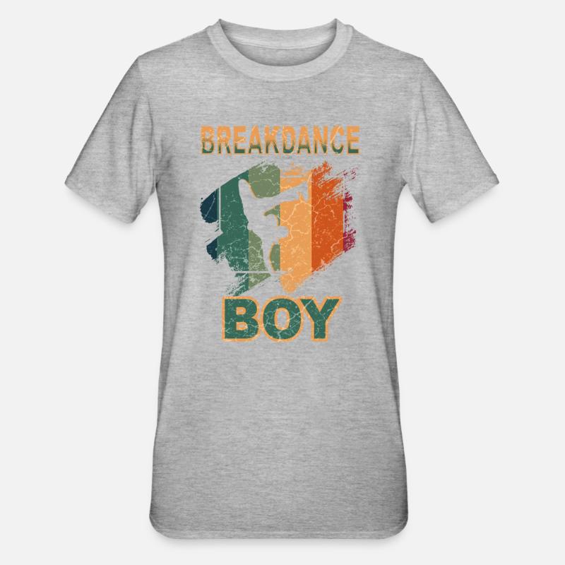 Breakdance Junge Tänzer Breakdancing - Unisex Polycotton T-Shirt - Grau meliert