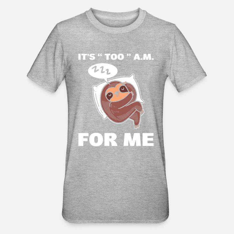 Sleeping sloth sleepyhead - Unisex Polycotton T-Shirt - heather grey