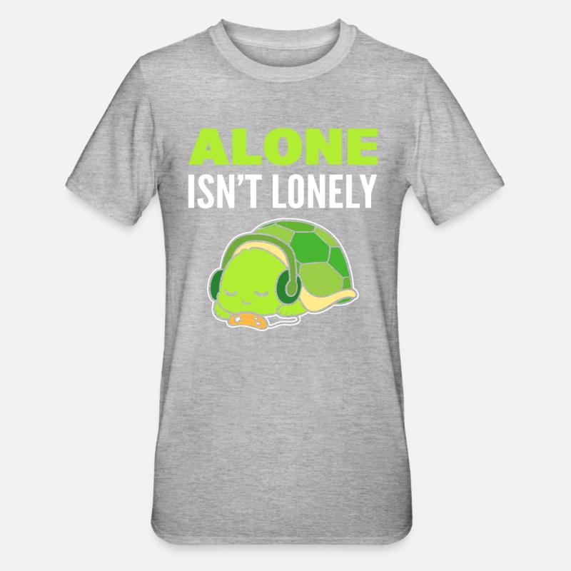 Turtle introverti mélomane - T-shirt polycoton Unisexe - gris chiné