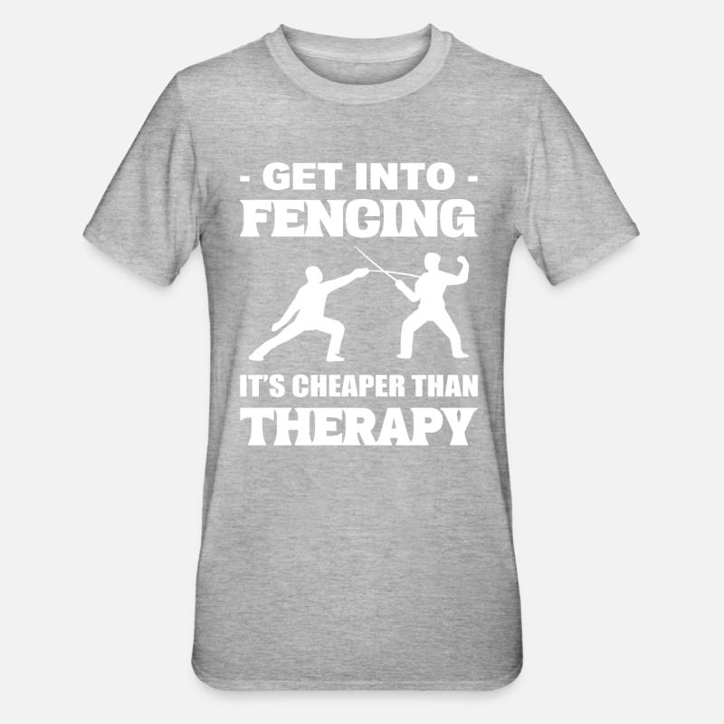 Fechten Fechter - Unisex Polycotton T-Shirt - Grau meliert