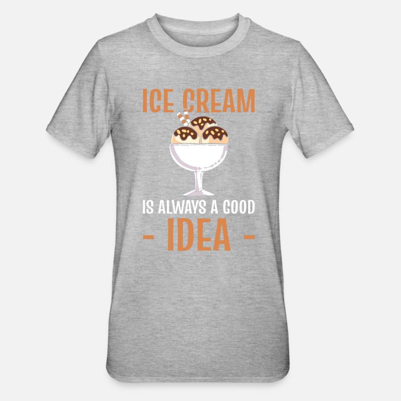 Eis Eiscreme Scooper - Unisex Polycotton T-Shirt - Grau meliert