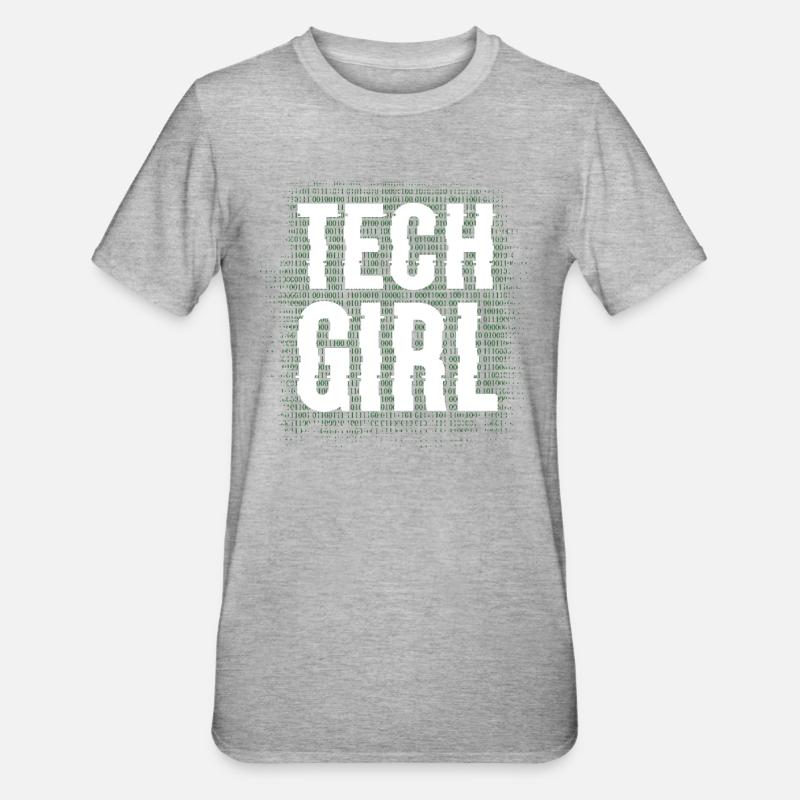 Tech Girl Programmiererin - Unisex Polycotton T-Shirt - Grau meliert