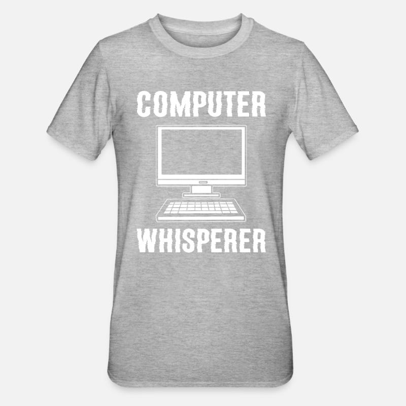 Computer Whisperer Web-Entwickler - Unisex Polycotton T-Shirt - Grau meliert