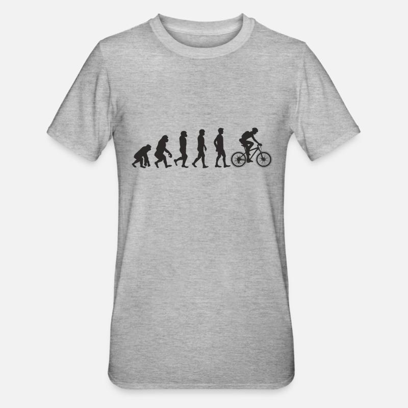 Evolution Bicycle - Unisex Polycotton T-Shirt - heather grey