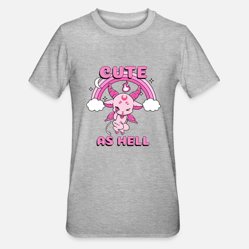 CUTE AS HELL Baphomet - Unisex Polycotton T-Shirt - Grau meliert