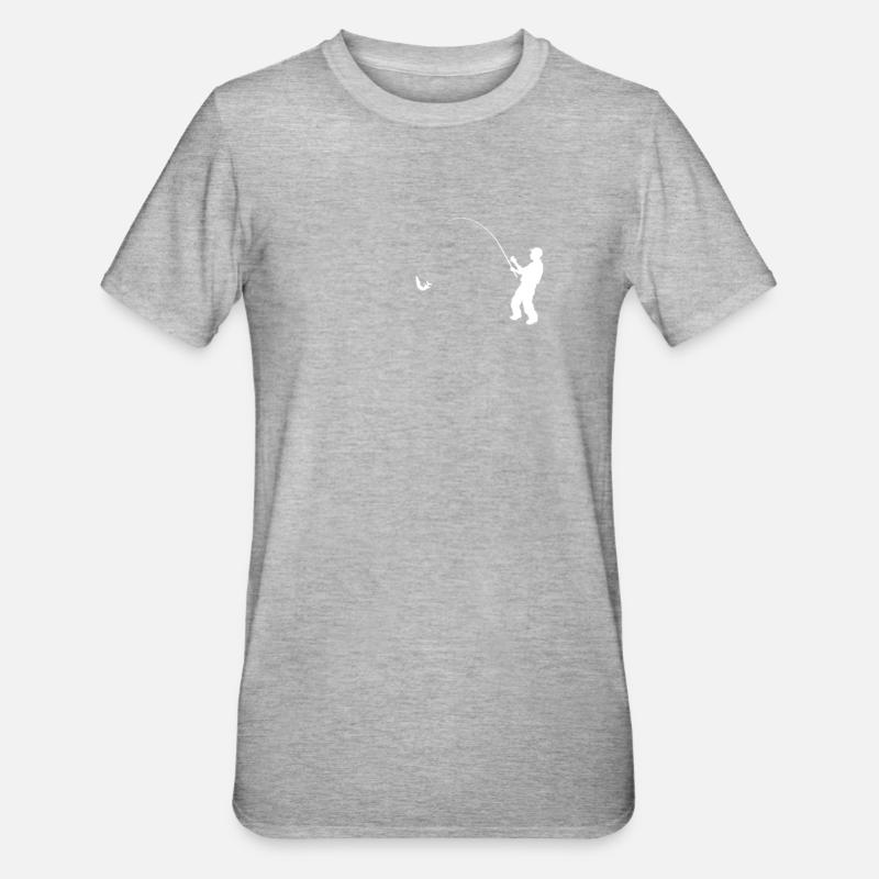 Angler Evolution Pocket Geschenkidee - Unisex Polycotton T-Shirt - Grau meliert
