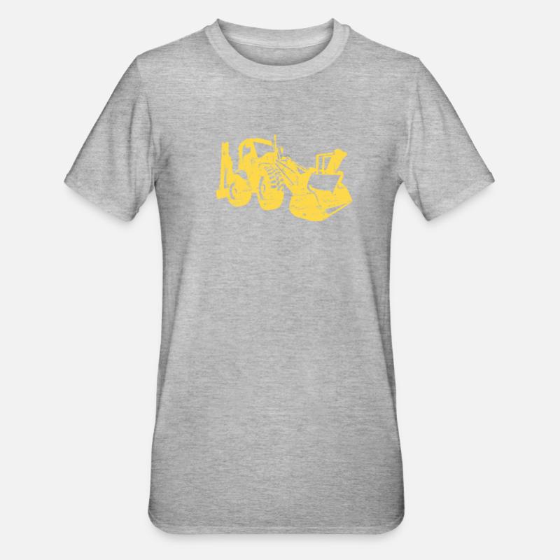 Baggerfahrer Radlader Bagger - Unisex Polycotton T-Shirt - Grau meliert