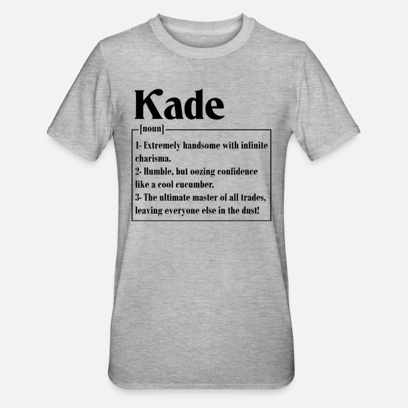 Name Kade Meaning Definition Boy Personalized - Unisex Polycotton T-Shirt - heather grey