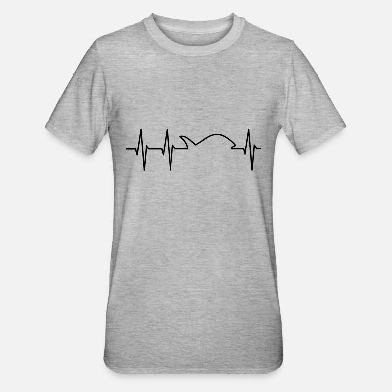 Electrocardiogram with a fish - Unisex Polycotton T-Shirt - heather grey