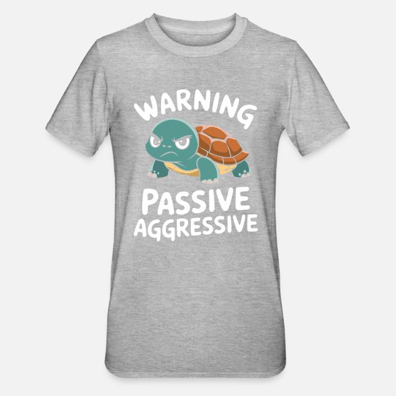 Warning: Passive, Aggressive, Turtle - Unisex Polycotton T-Shirt - undefined