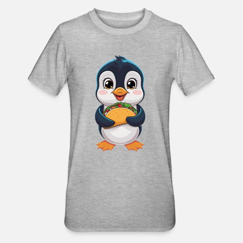 Pingouin mignon avec des tacos - T-shirt polycoton Unisexe - undefined