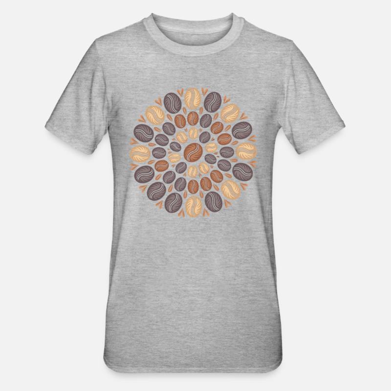 Kaffee Boho Mandala Kaffeebohnen Muster - Unisex Polycotton T-Shirt - undefined