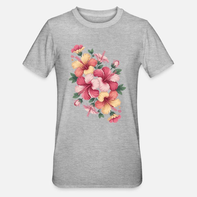 Hibiskus Boho Blume Verträumtes Design - Unisex Polycotton T-Shirt - undefined