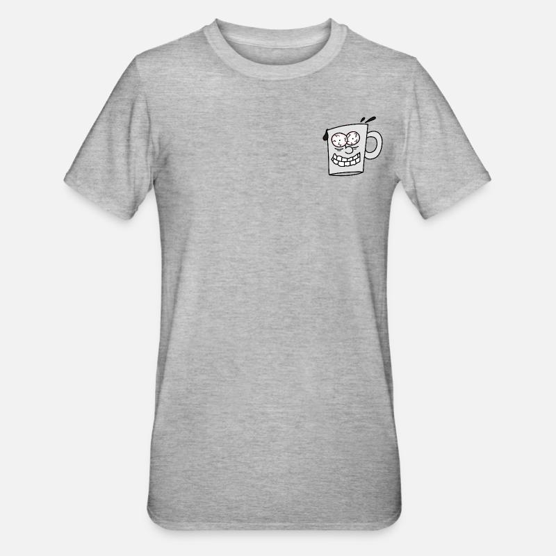Kaffee Junkie - Unisex Polycotton T-Shirt - Grau meliert