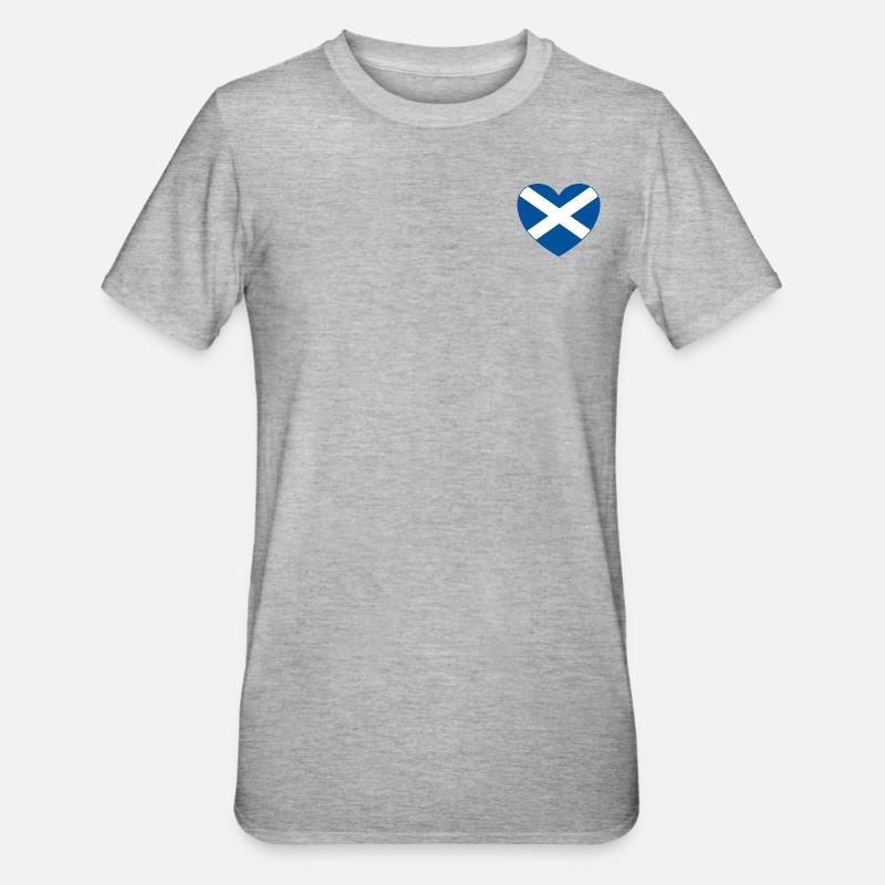 Cœur du drapeau écossais - T-shirt polycoton Unisexe - gris chiné