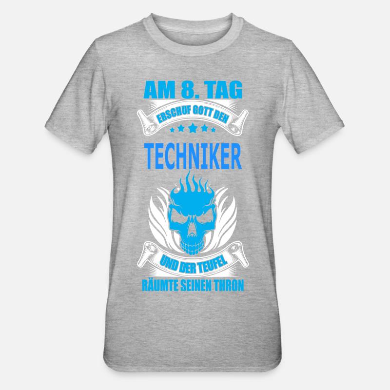 TECHNIKER - Unisex Polycotton T-Shirt - Grau meliert