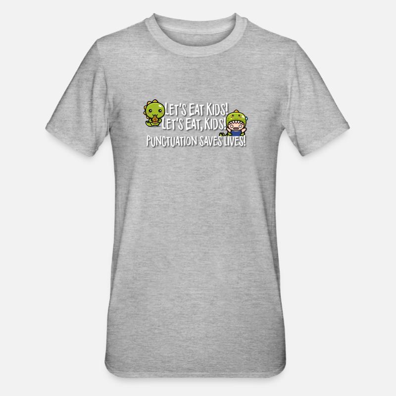 Interpunktion rettet Leben - Unisex Polycotton T-Shirt - Grau meliert
