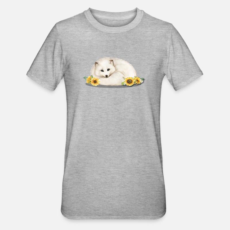 Polarfuchs - Unisex Polycotton T-Shirt - Grau meliert