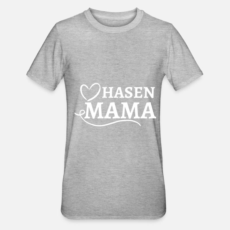 HASEN MAMA GESCHENK - Unisex Polycotton T-Shirt - Grau meliert