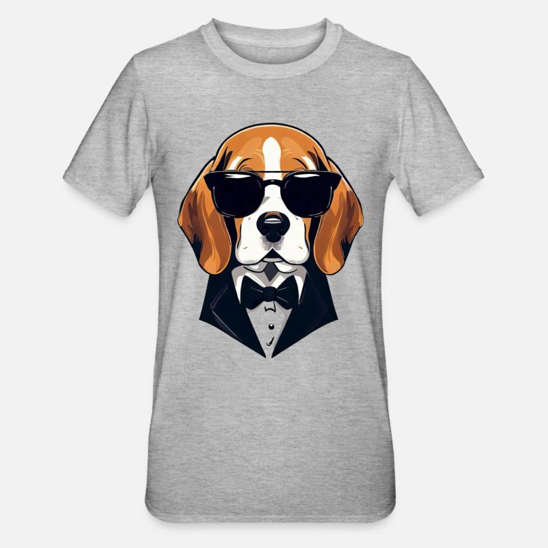 Beagle Le modèle - T-shirt polycoton Unisexe - gris chiné