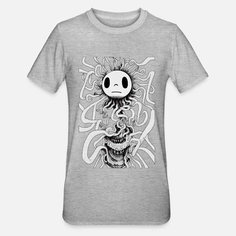 smilie Manga - Unisex Polycotton T-Shirt - heather grey