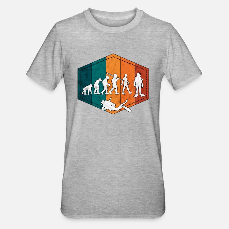 Diver Evolution Diver retro - Unisex Polycotton T-Shirt - heather grey