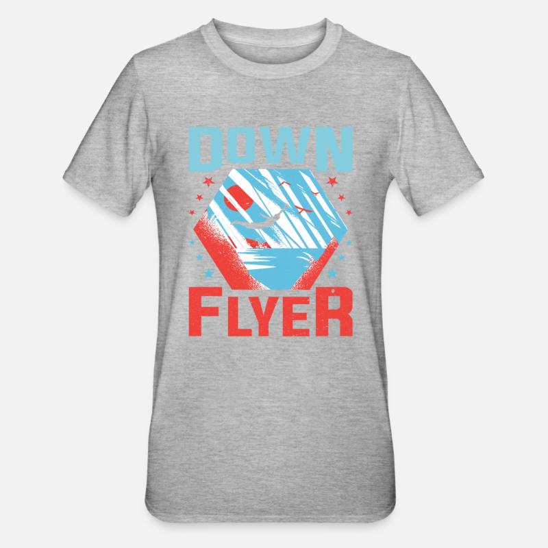 Down Flyer Cliff Jumping - Unisex Polycotton T-Shirt - heather grey