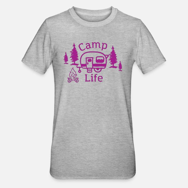 Camp Leben Wandershirt - Unisex Polycotton T-Shirt - Grau meliert