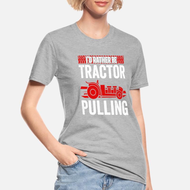 Truck Pulling I'd Rather Be Tractor Pulling Unisex Polycotton T-Shirt