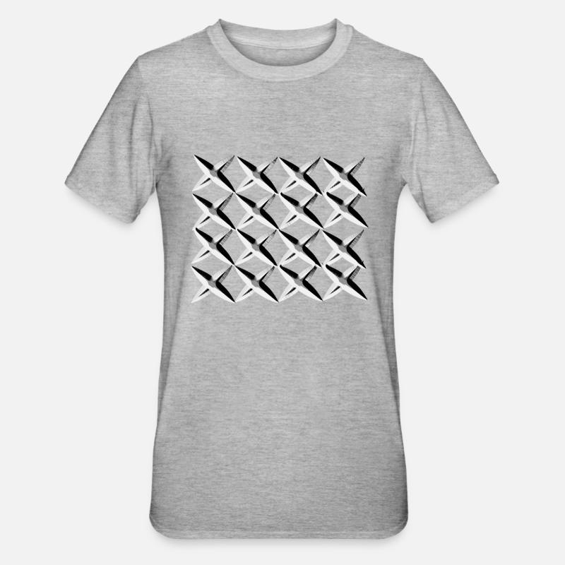 grey net cross pattern - Unisex Polycotton T-Shirt - heather grey