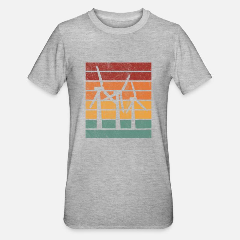 Éolien éolien Éolienne Centrale électrique - T-shirt polycoton Unisexe - gris chiné