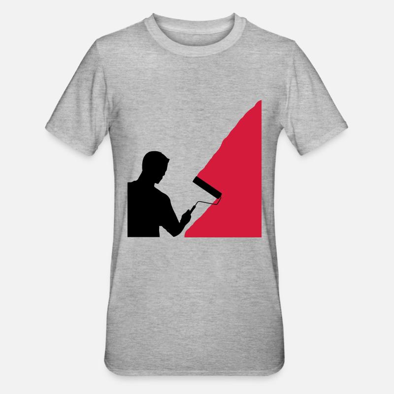 Painter and painter - vector - Unisex Polycotton T-Shirt - heather grey
