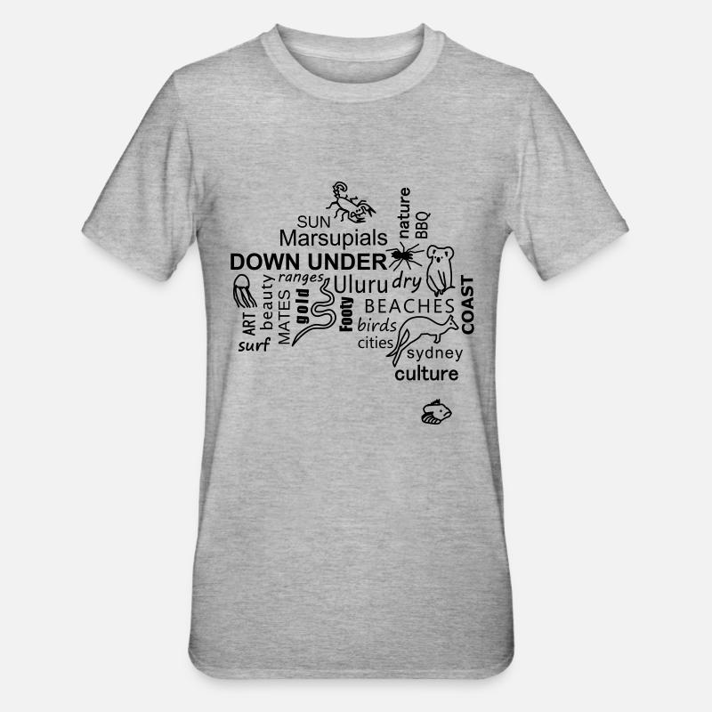 australia word cloud - Unisex Polycotton T-Shirt - Grau meliert