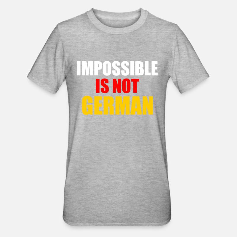 impossible is not german - Allemagne - T-shirt polycoton Unisexe - gris chiné