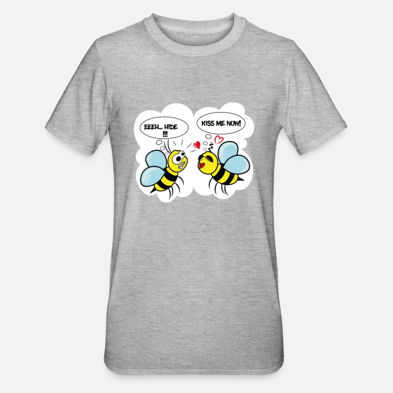 Comic-Biene - Unisex Polycotton T-Shirt - Grau meliert