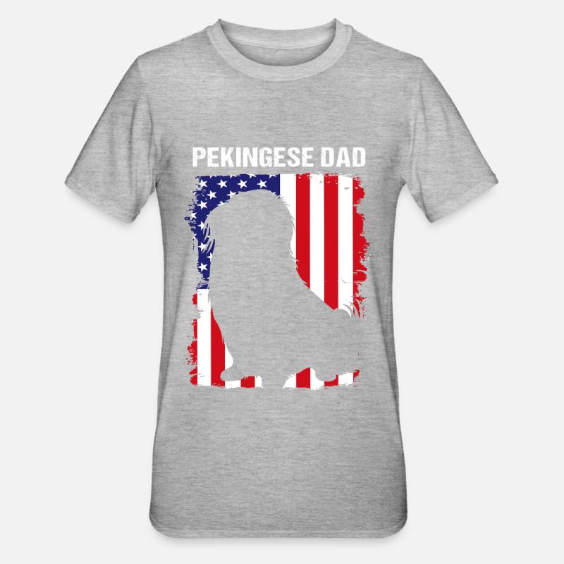 Pékinois - T-shirt polycoton Unisexe - gris chiné