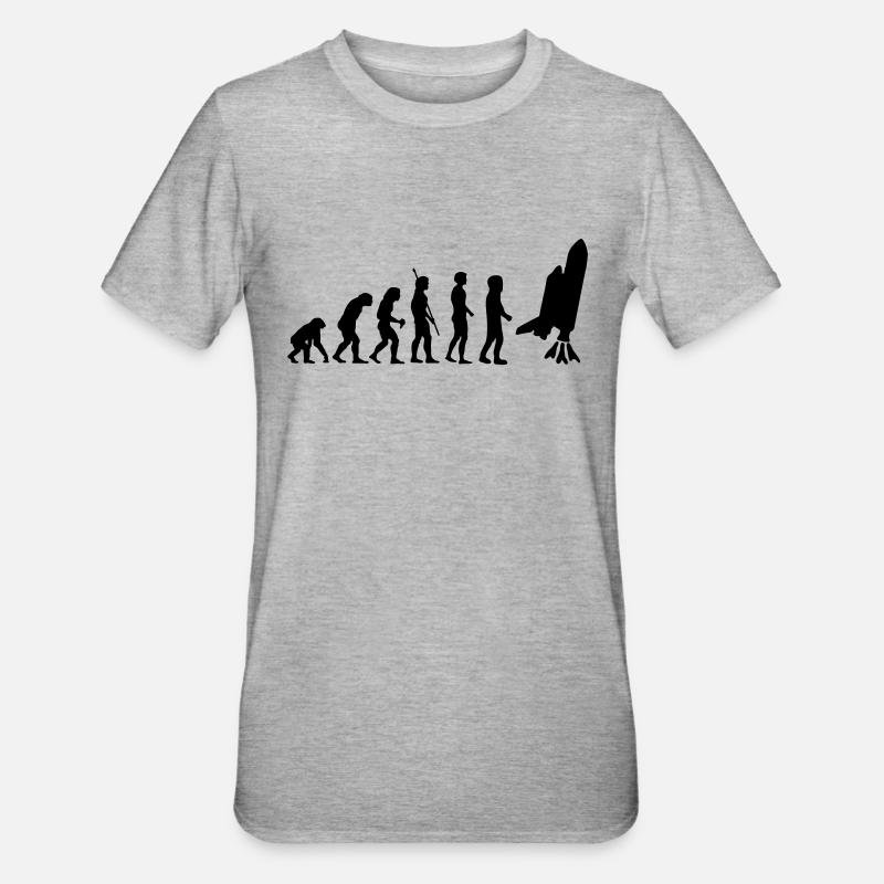 evolution_astronaut_g1 - T-shirt polycoton Unisexe - gris chiné