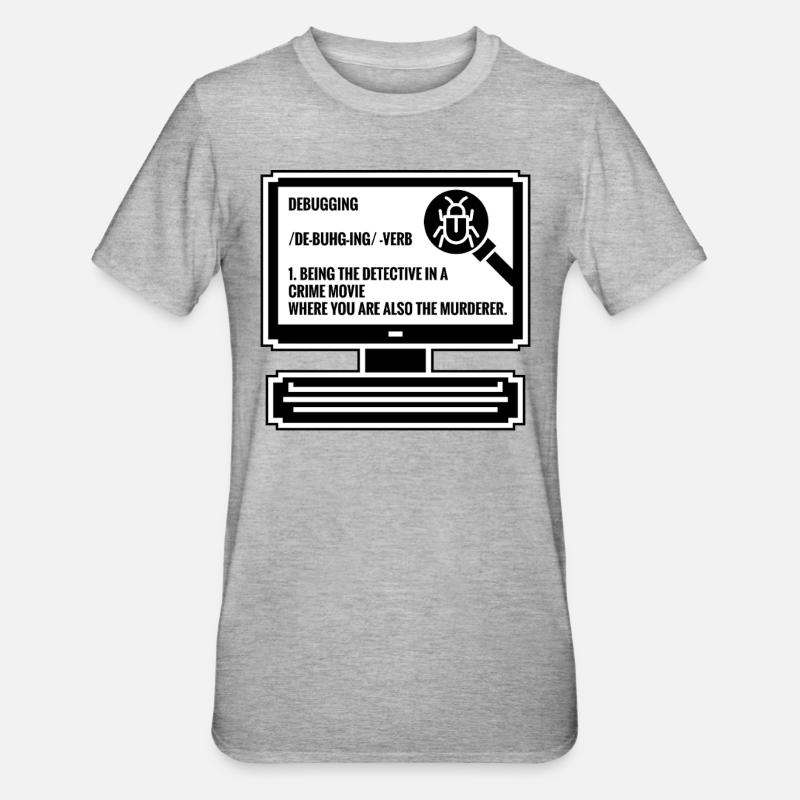 Debugging - Unisex Polycotton T-Shirt - heather grey