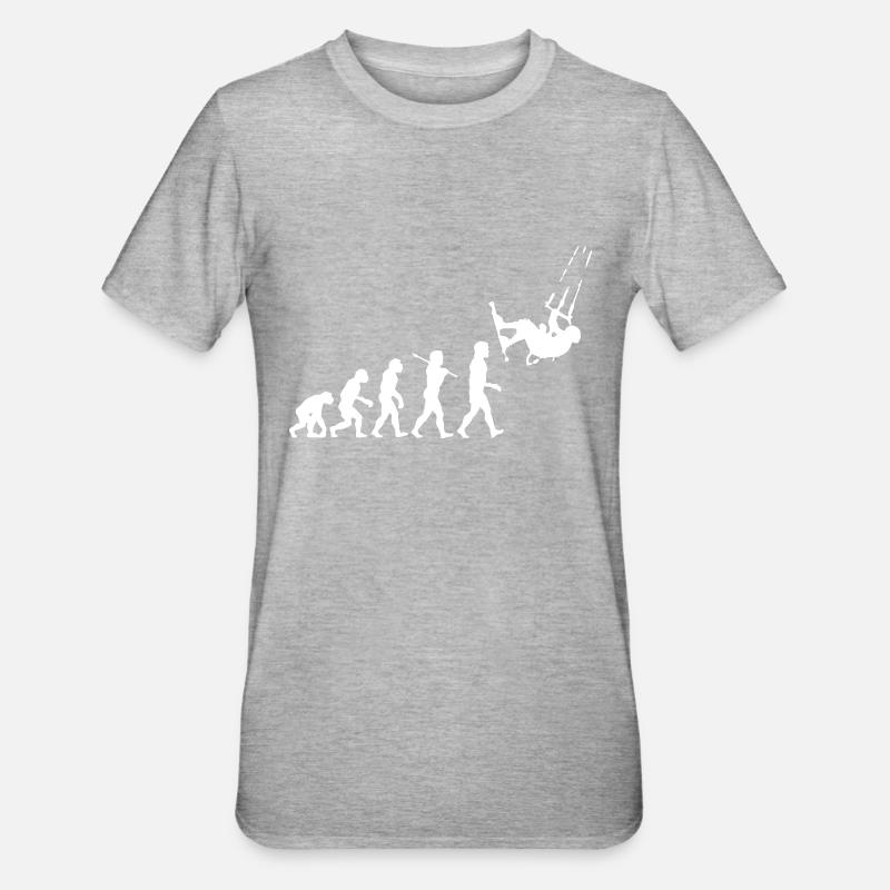 Kitesurf Evolution - Unisex Polycotton T-Shirt - Grau meliert