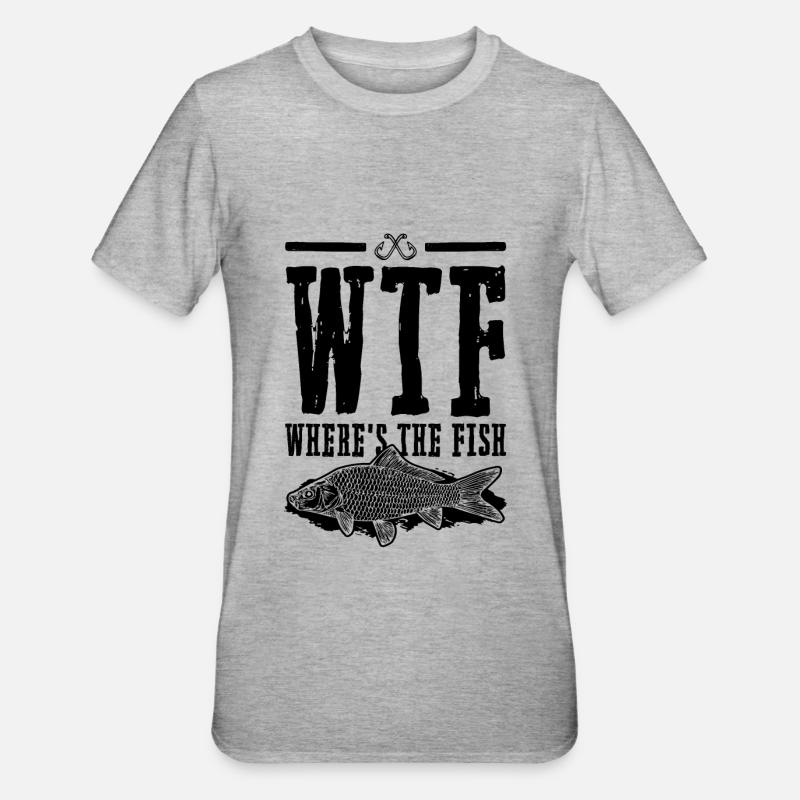 Pêche pêche pêche - T-shirt polycoton Unisexe - gris chiné