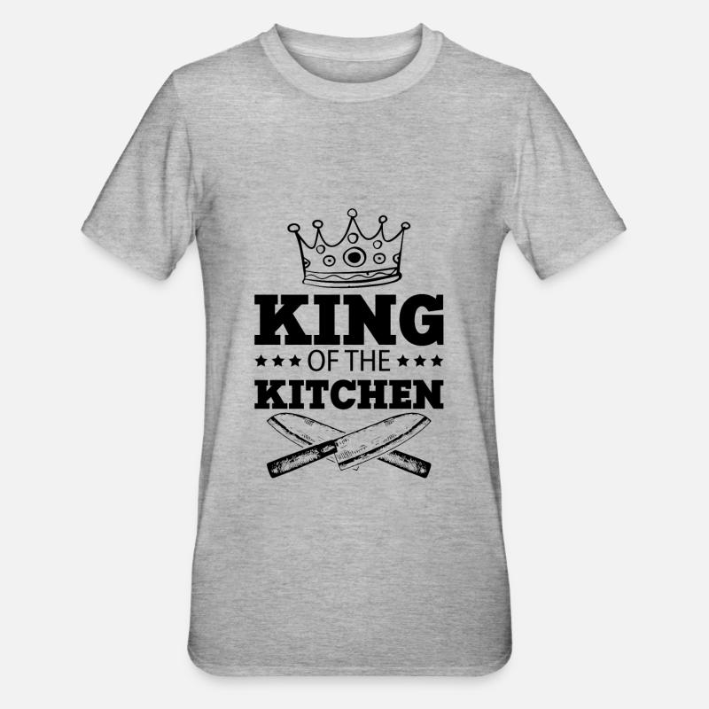 chef chef king devise cuisinier - T-shirt polycoton Unisexe - gris chiné