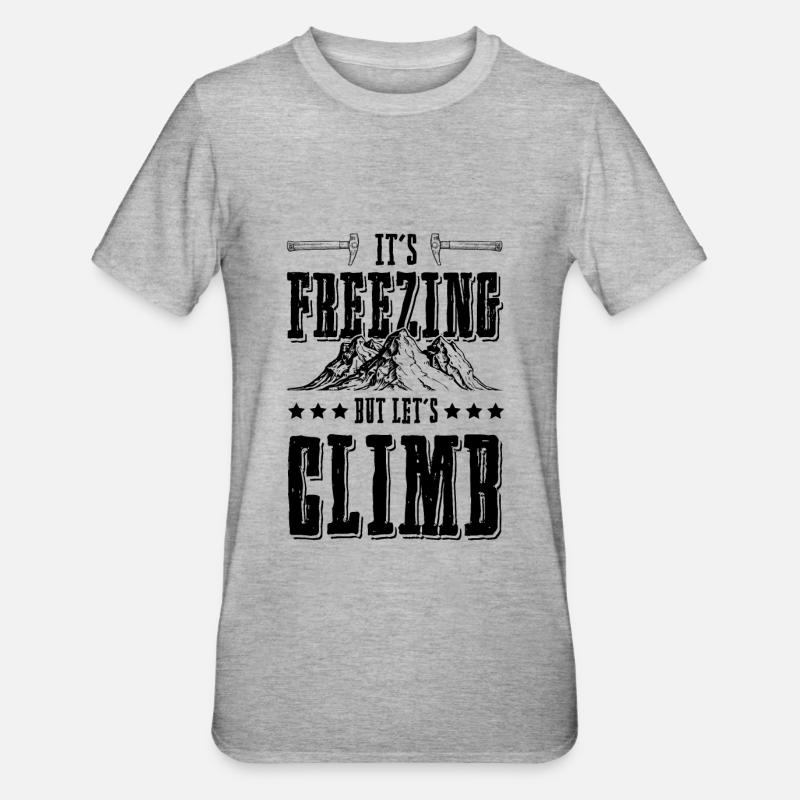 frost berge Eisklettern - Unisex Polycotton T-Shirt - Grau meliert