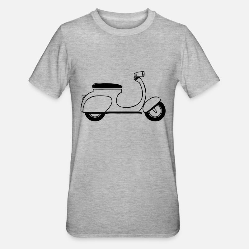 motorroller reisen - T-shirt polycoton Unisexe - gris chiné
