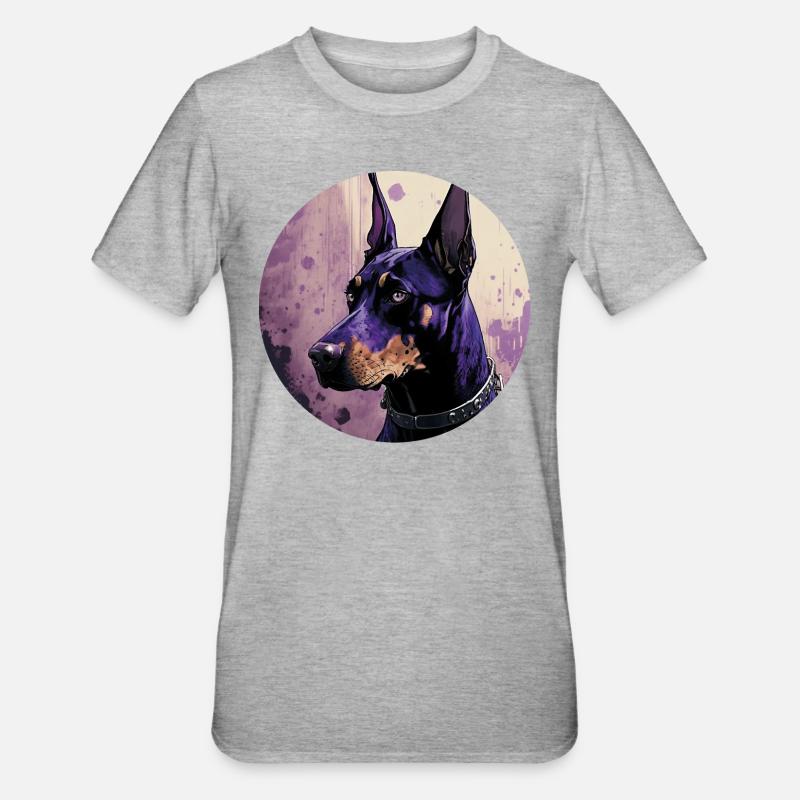 Cool Doberman - T-shirt polycoton Unisexe - gris chiné
