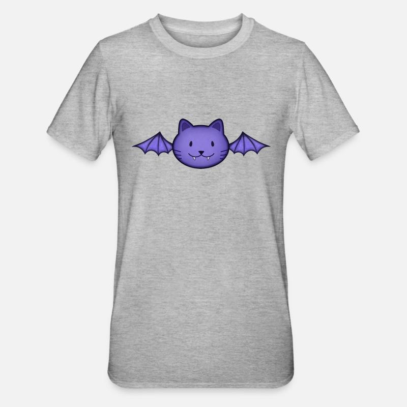 Chat chauve-souris - T-shirt polycoton Unisexe - gris chiné