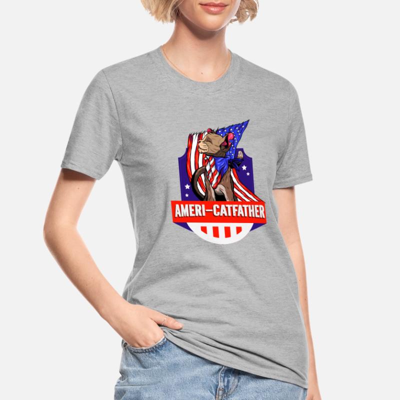 Ameri-catfather 4 juillet Jour de l’indépendance T-shirt polycoton Unisexe