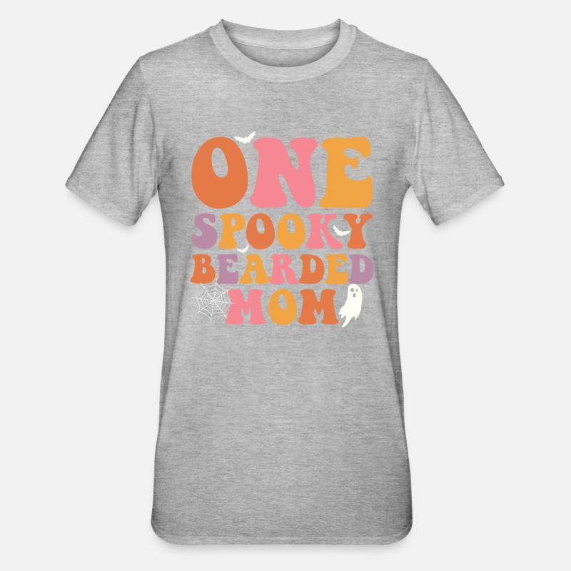 Eine Gespenstische, Bärtige Mutter - - Unisex Polycotton T-Shirt - Grau meliert