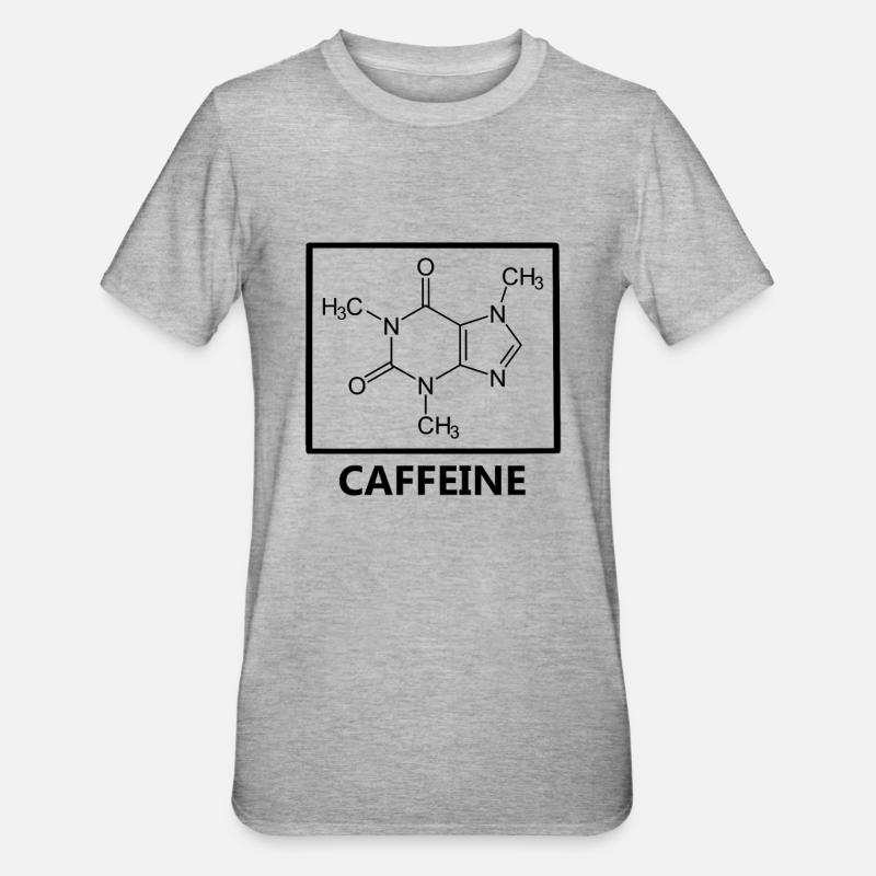 Chemical Formula Caffeine Molecule - Coffee - Unisex Polycotton T-Shirt - heather grey