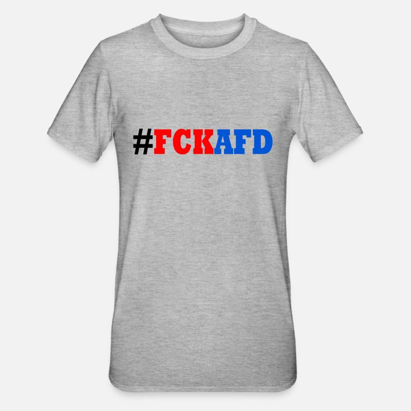 Fck afd - Unisex Polycotton T-Shirt - Grau meliert