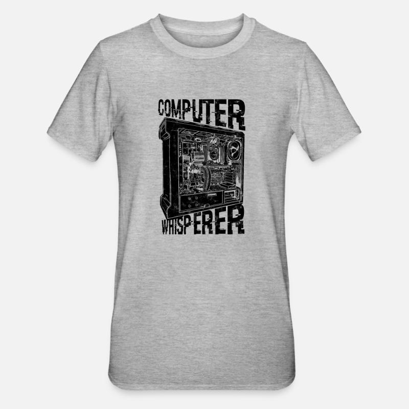 Computer Whisperer - Sécurité Internet - T-shirt polycoton Unisexe - gris chiné